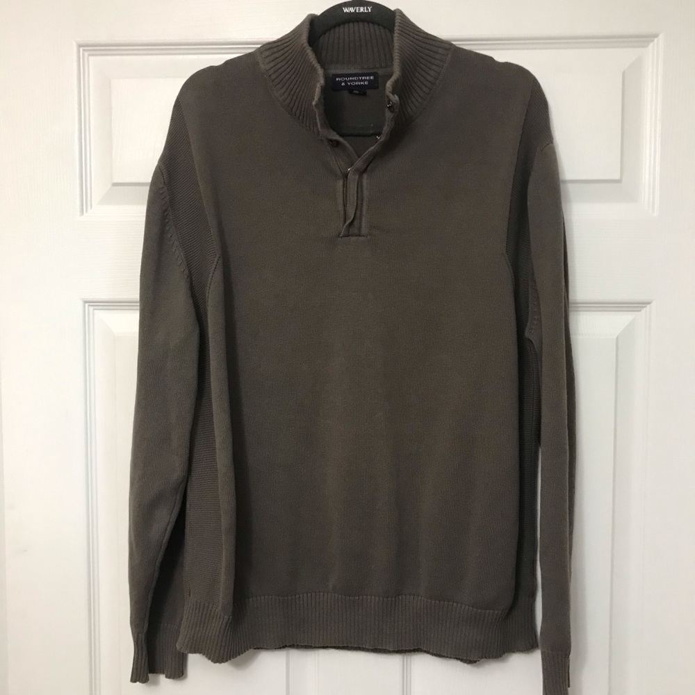 Roundtree & Yorke 1/4 Zip Pullover Sweater L